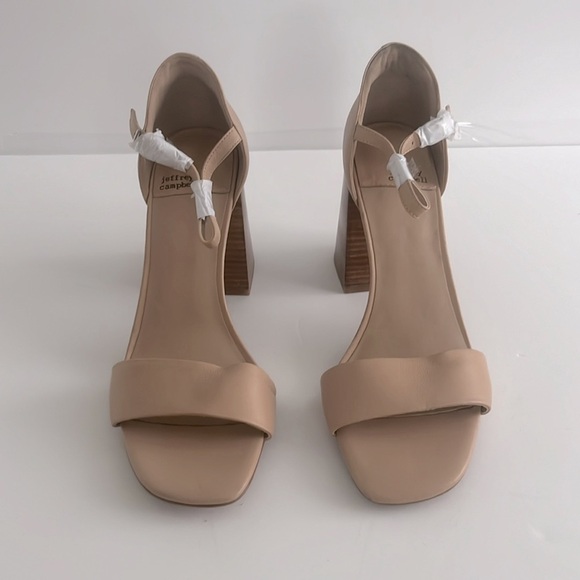 Jeffrey Campbell Women's Pop-Star High Block Heel Sandals Nude Size 10 NWT - Picture 4 of 7